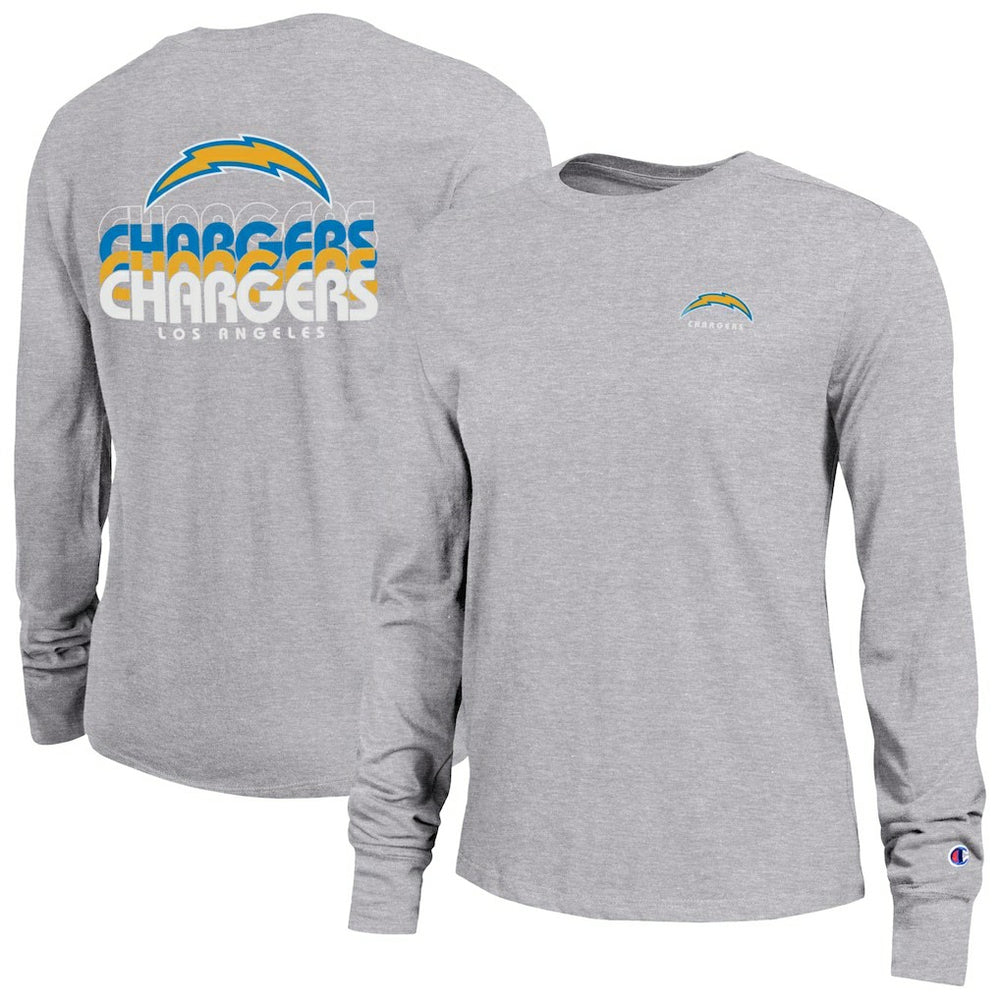Los Angeles Chargers Champion Women's Core Long-Sleeve T-Shirt Heather Gray