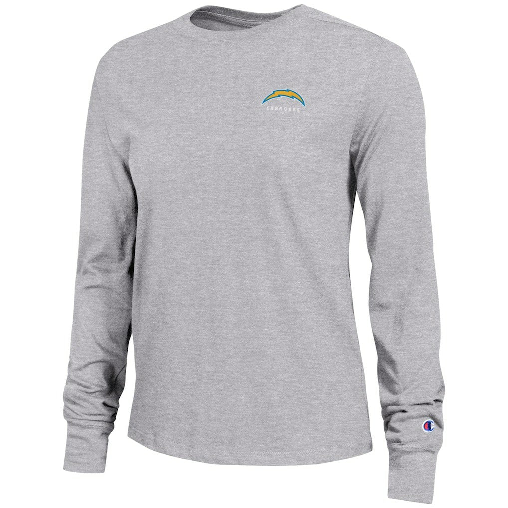 Los Angeles Chargers Champion Women's Core Long-Sleeve T-Shirt Heather Gray