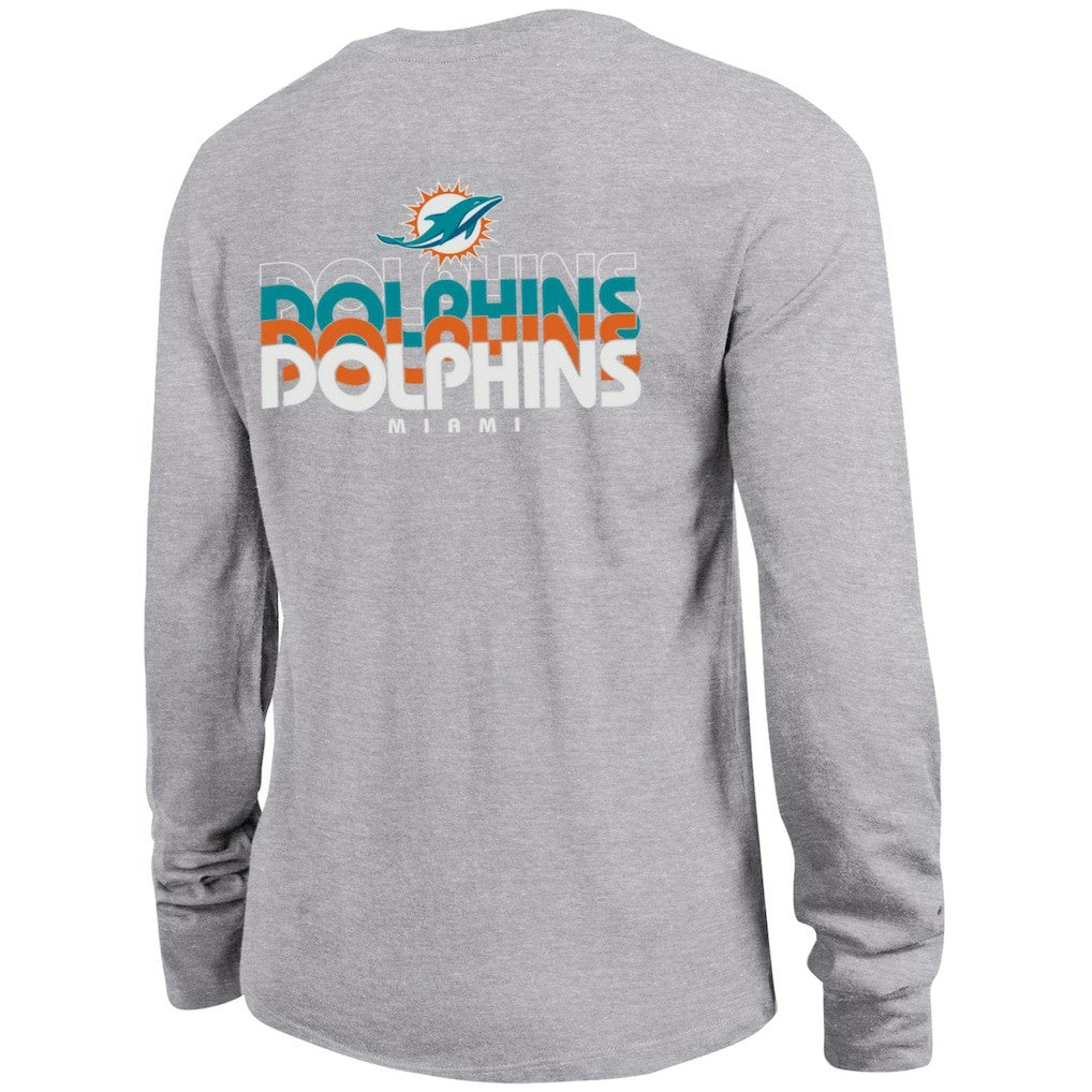 Miami Dolphins Champion Women's Core Long-Sleeve T-Shirt Heather Gray
