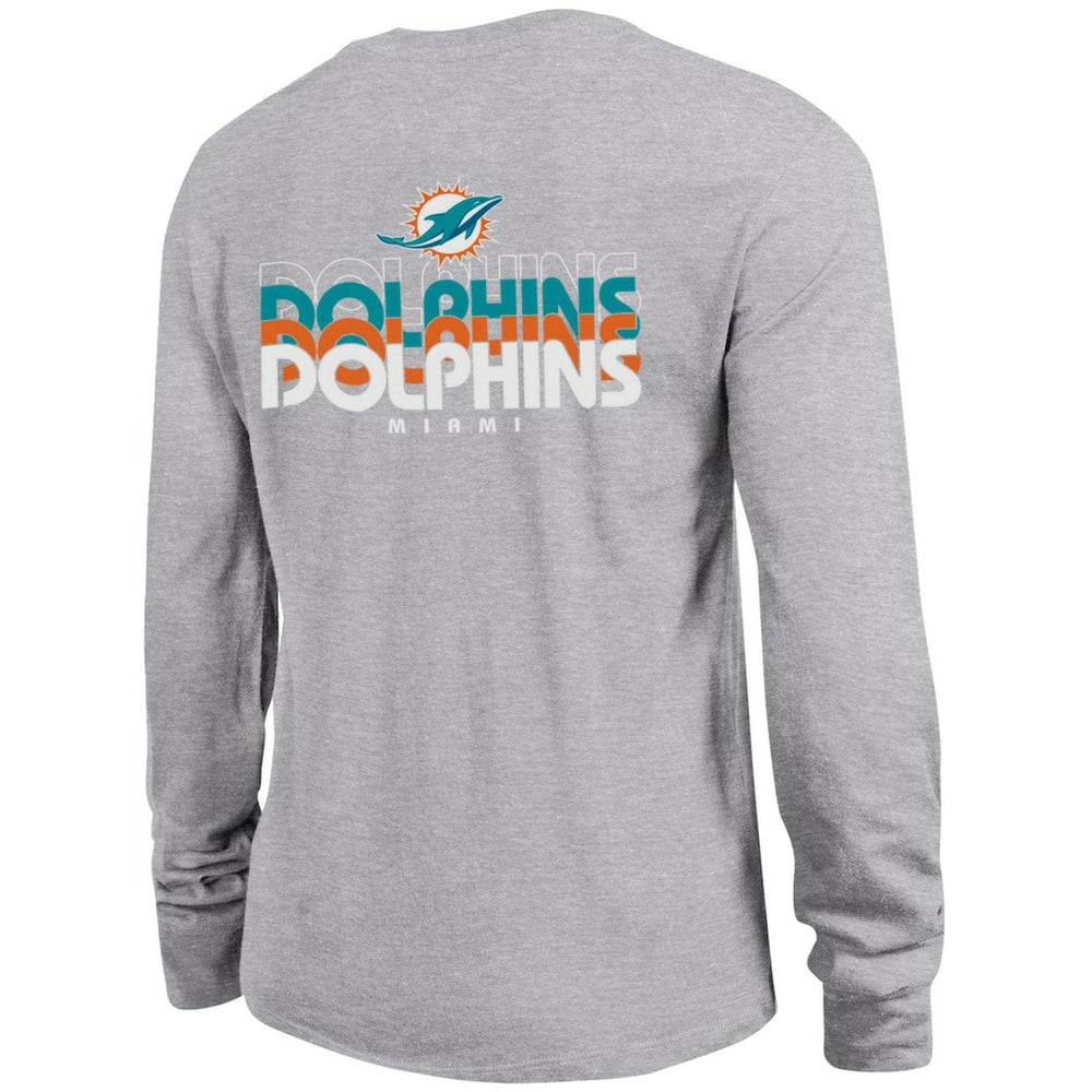 Miami Dolphins Champion Women's Core Long-Sleeve T-Shirt Heather Gray