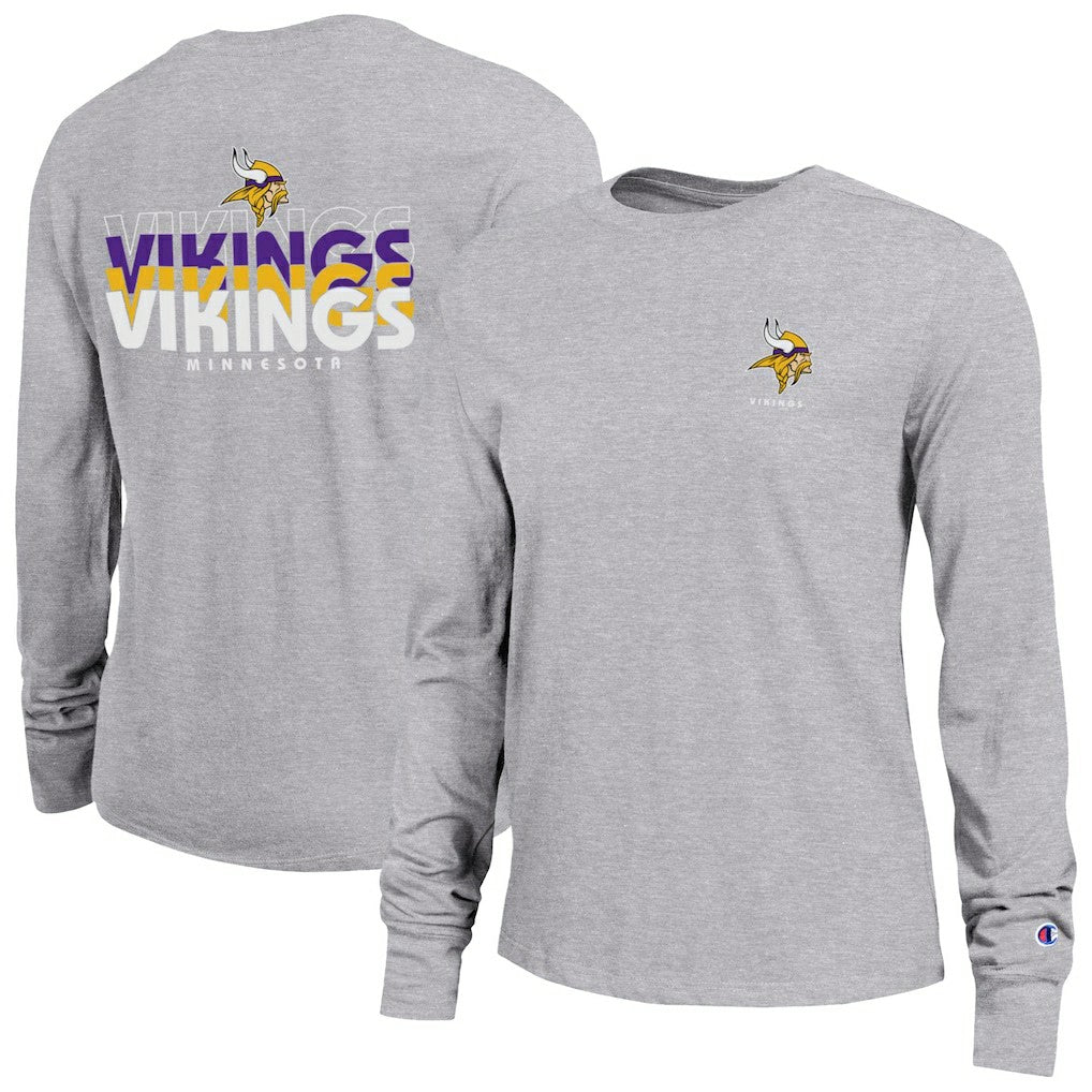 Minnesota Vikings Champion Women's Core Long-Sleeve T-Shirt Heather Gray