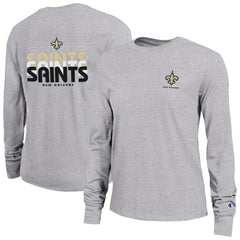 New Orleans Saints Champion Women's Core Long-Sleeve T-Shirt Heather Gray