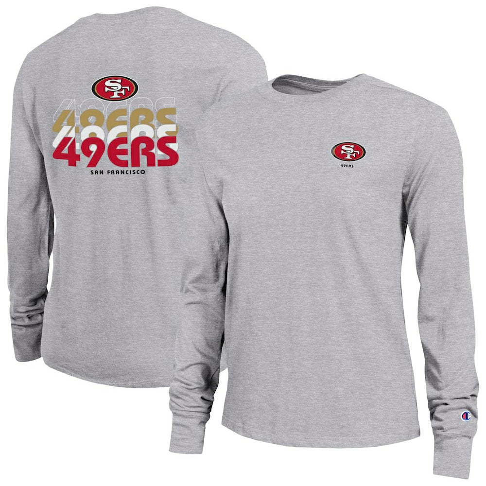 San Francisco 49ers Champion Women's Core Long-Sleeve T-Shirt Heather Gray