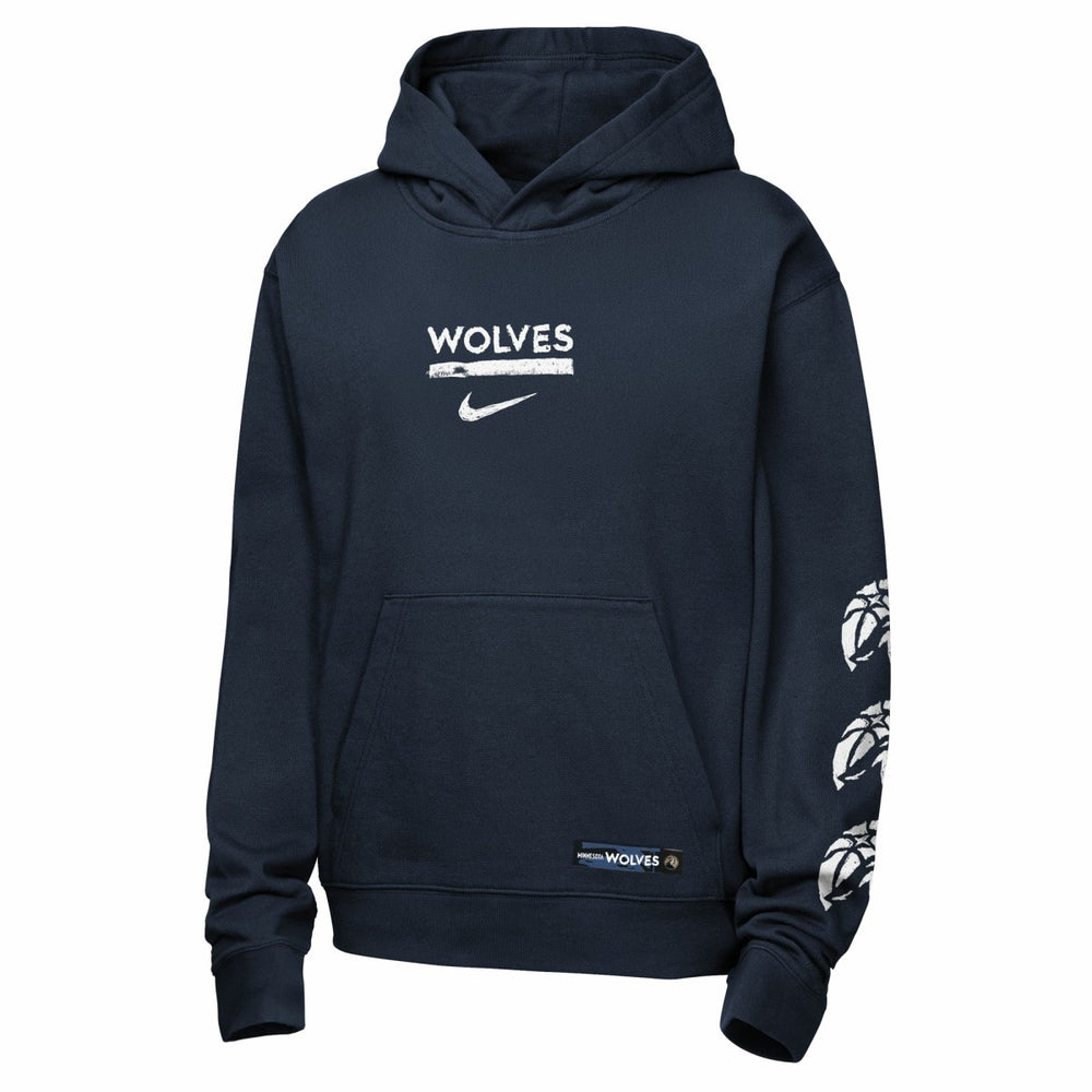 Minnesota Timberwolves Youth Courtside Club Premiere Hoodie Navy
