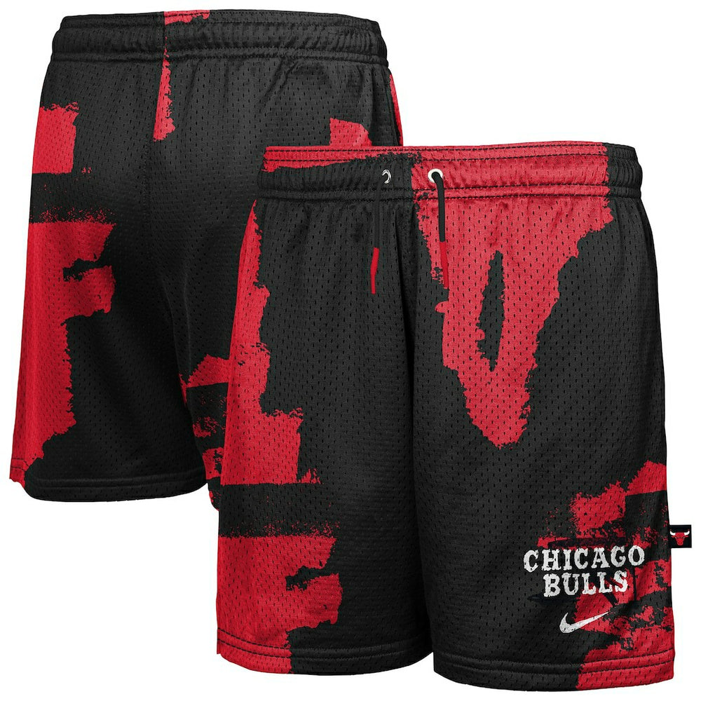 Chicago Bulls Youth Courtside Pro Shot Dri-FIT Mesh Practice Shorts Black/Red