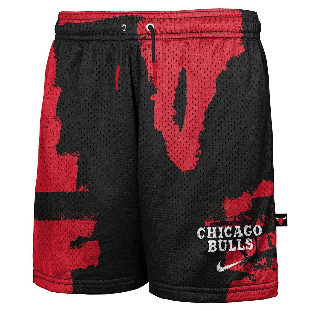Chicago Bulls Youth Courtside Pro Shot Dri-FIT Mesh Practice Shorts Black/Red