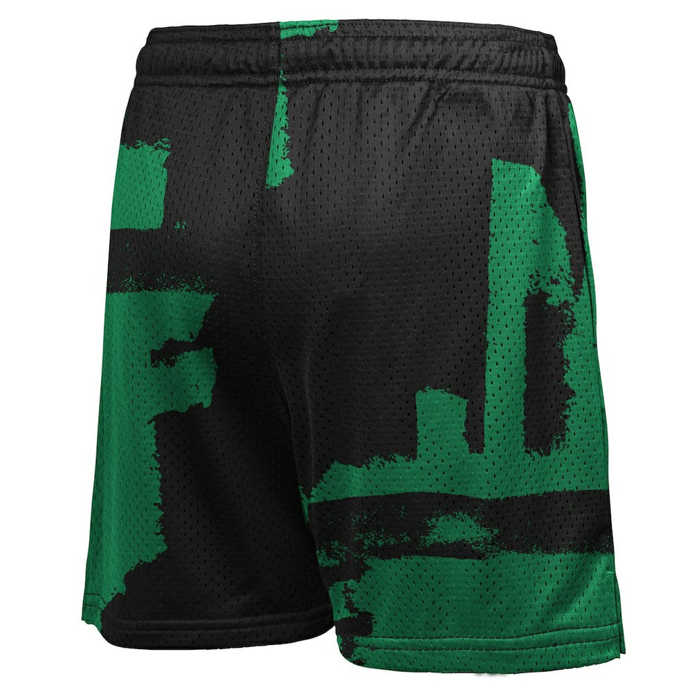 Boston Celtics Youth Courtside Pro Shot Dri-FIT Mesh Practice Shorts Black/Kelly Green