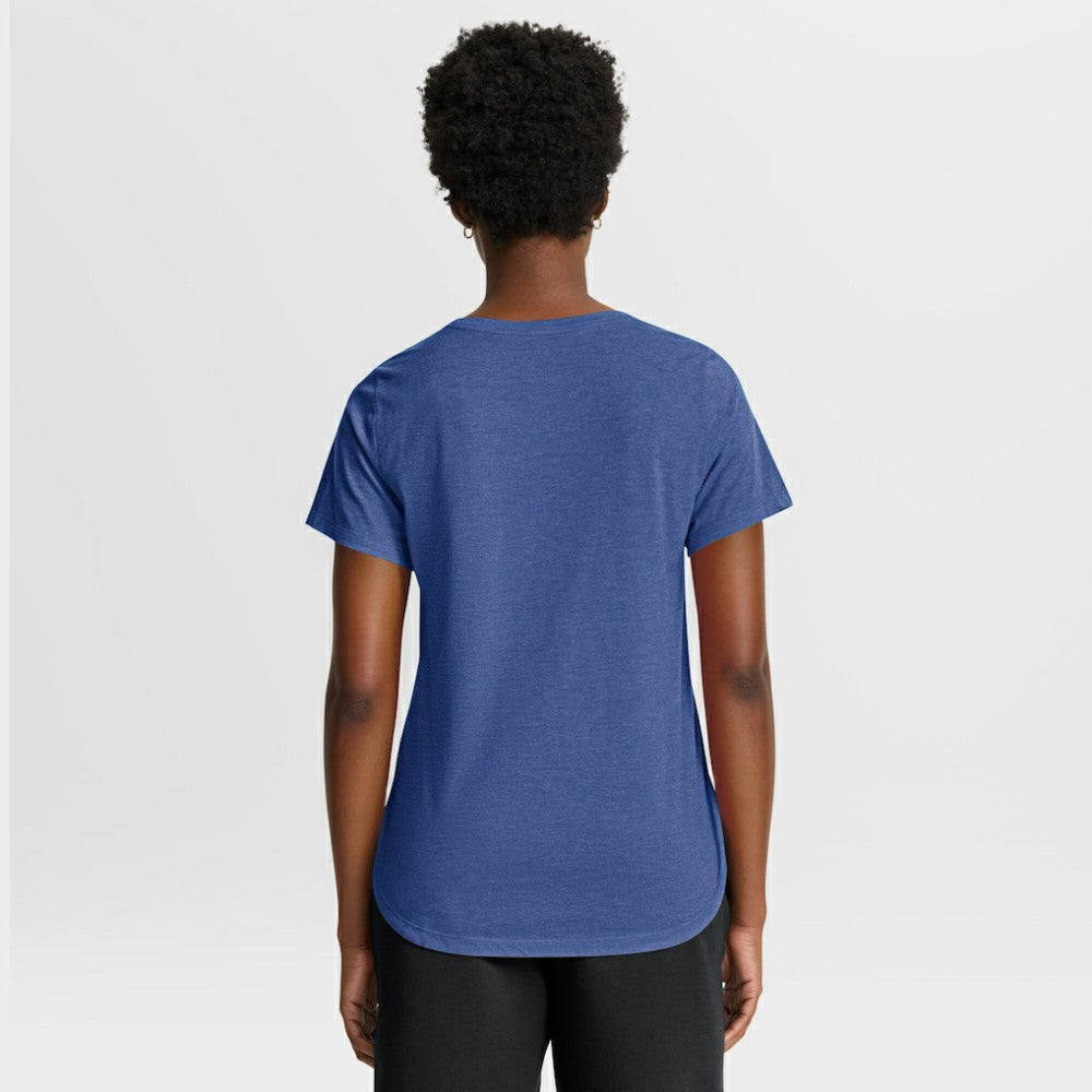 Chicago Cubs Nike Women's Arched Tri-Blend T-Shirt - Heather Royal T-shirts