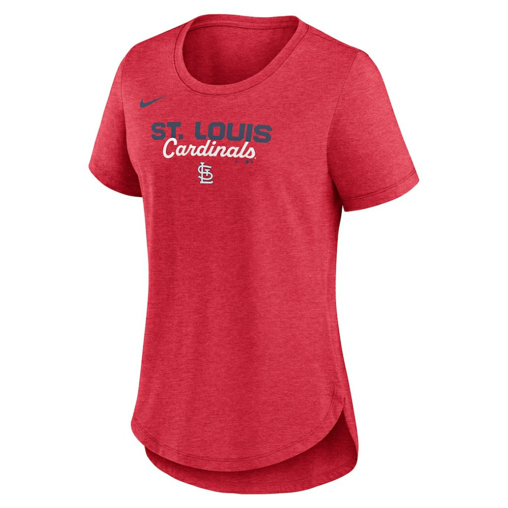 St. Louis Cardinals Nike Women's Arched Tri-Blend T-Shirt - Heather Red T-shirts