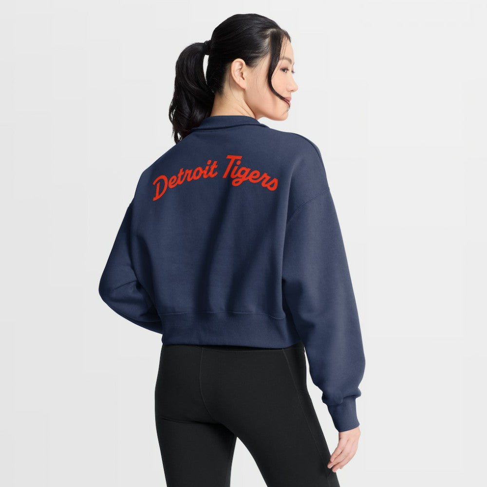 Detroit Tigers Nike Women's Primetime Phoenix Fleece Half-Zip Sweatshirt - Navy Sweatshirts