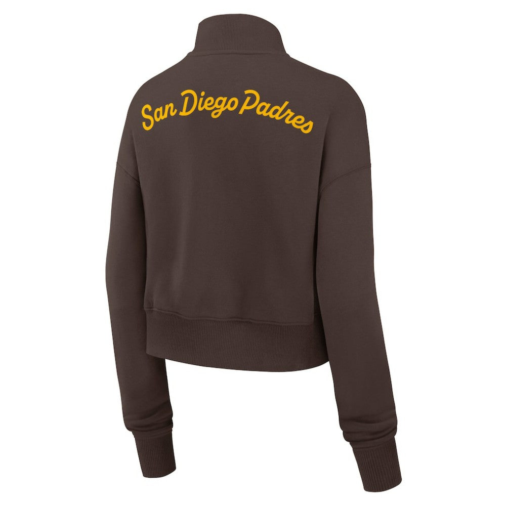 San Diego Padres Nike Women's Primetime Phoenix Fleece Half-Zip Sweatshirt - Brown Sweatshirts