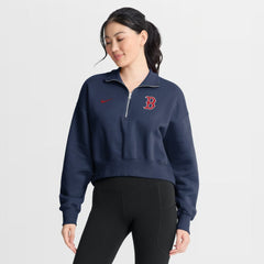 Boston Red Sox Nike Women's Primetime Phoenix Fleece Half-Zip Sweatshirt - Navy Sweatshirts