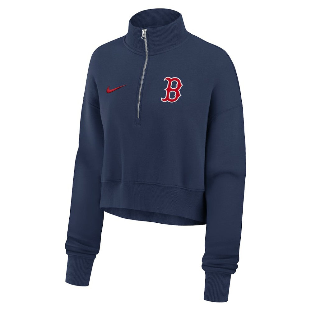 Boston Red Sox Nike Women's Primetime Phoenix Fleece Half-Zip Sweatshirt - Navy Sweatshirts