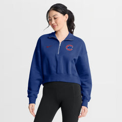 Chicago Cubs Nike Women's Primetime Phoenix Fleece Half-Zip Sweatshirt - Royal Sweatshirts