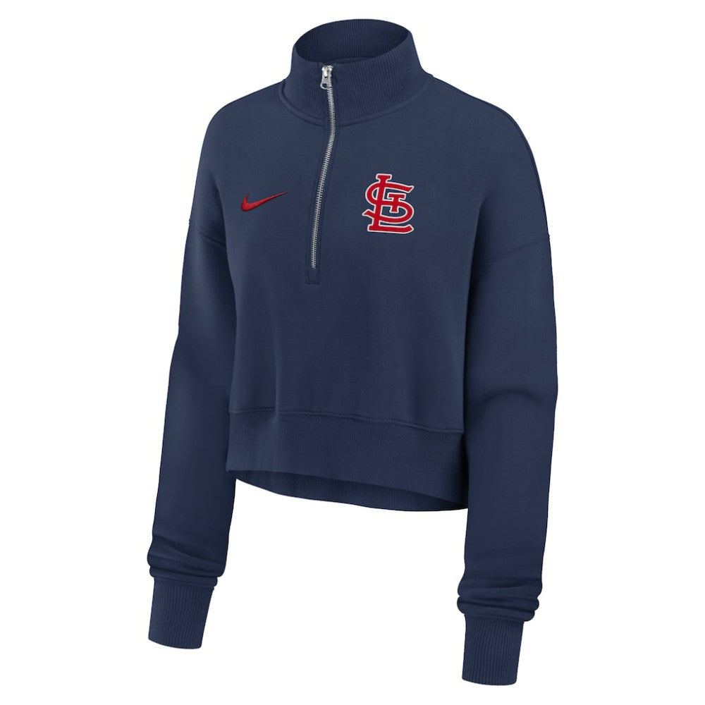 St. Louis Cardinals Nike Women's Primetime Phoenix Fleece Half-Zip Sweatshirt - Navy Sweatshirts