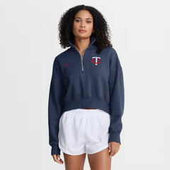 Minnesota Twins Nike Women's Primetime Phoenix Fleece Half-Zip Sweatshirt - Navy Sweatshirts
