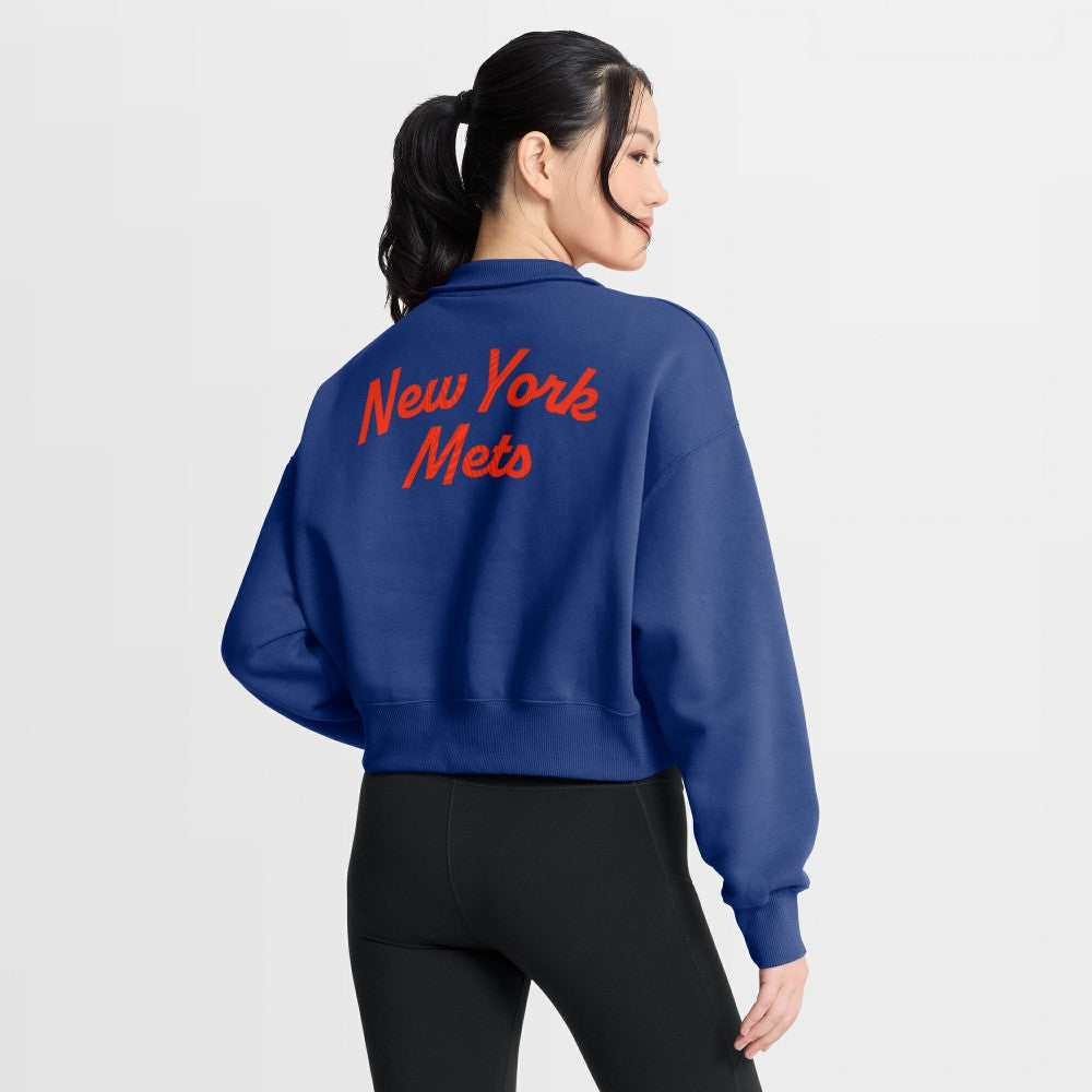 New York Mets Nike Women's Primetime Phoenix Fleece Half-Zip Sweatshirt - Royal Sweatshirts
