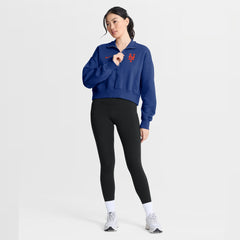 New York Mets Nike Women's Primetime Phoenix Fleece Half-Zip Sweatshirt - Royal Sweatshirts