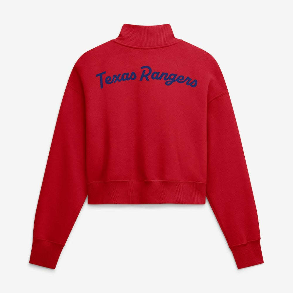 Texas Rangers Nike Women's Primetime Phoenix Fleece Half-Zip Sweatshirt - Red Sweatshirts