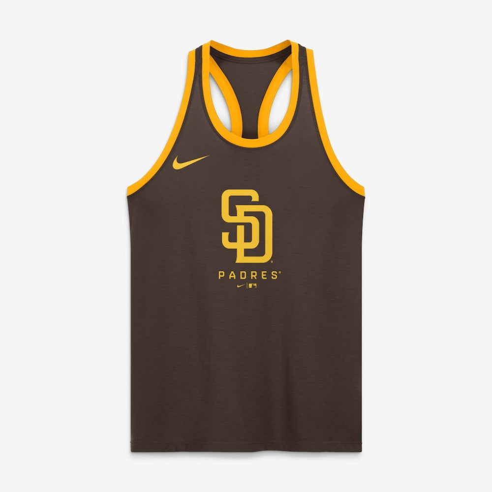 San Diego Padres Nike Women's Tri-Blend Dri-FIT Racerback Tank Top - Brown Tanks
