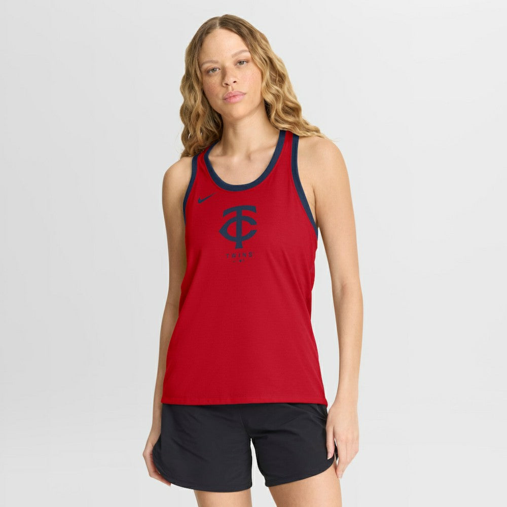Minnesota Twins Nike Women's Tri-Blend Dri-FIT Racerback Tank Top - Red Tanks