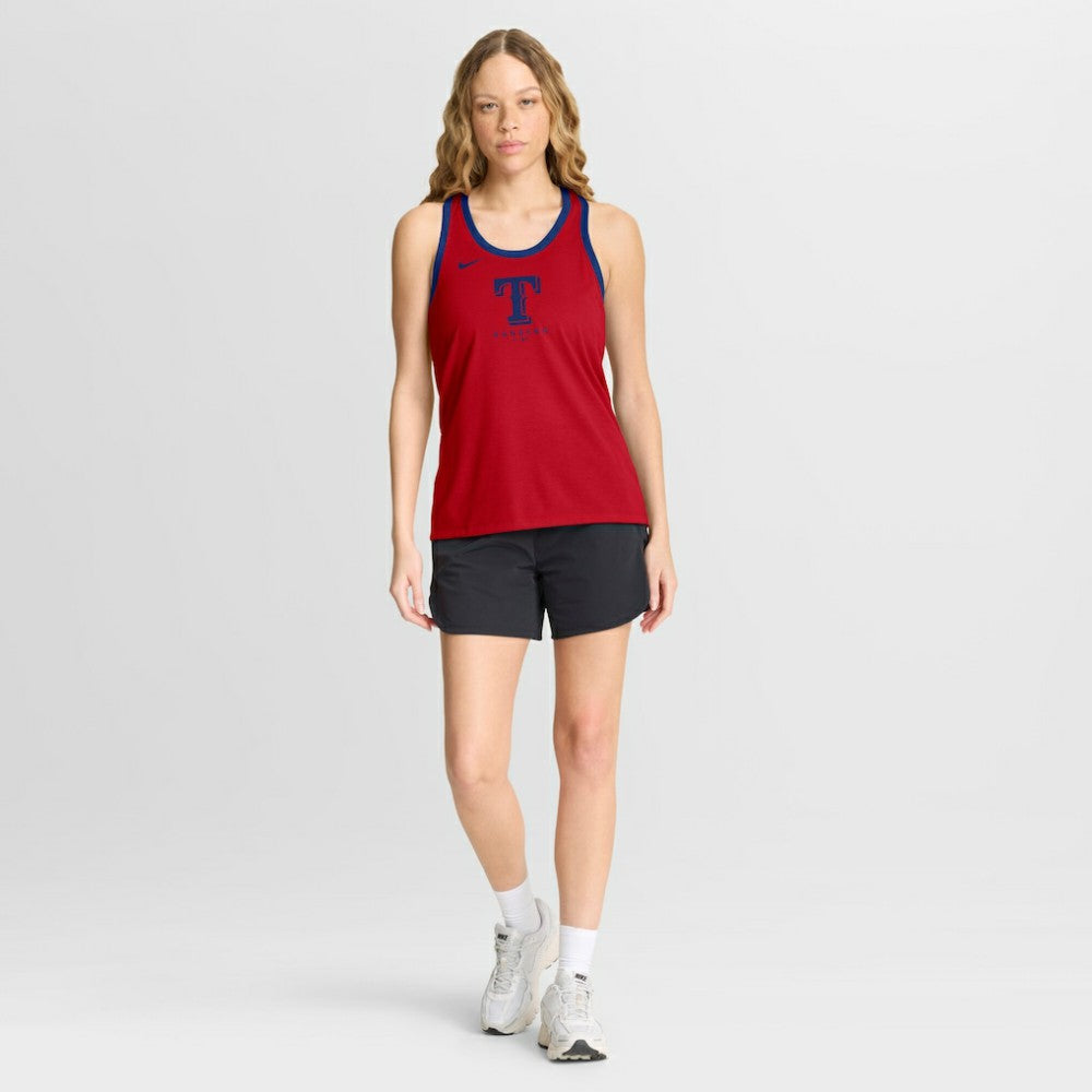 Texas Rangers Nike Women's Tri-Blend Dri-FIT Racerback Tank Top - Red Tanks