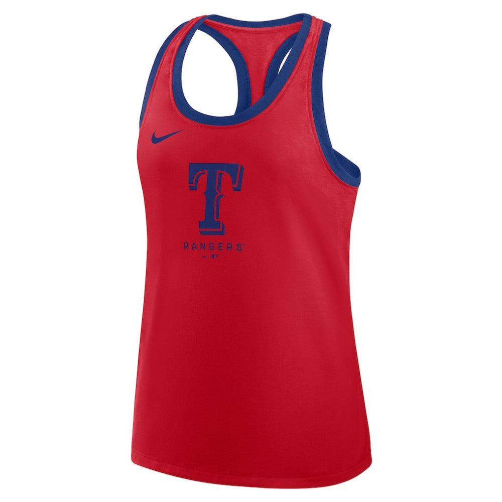 Texas Rangers Nike Women's Tri-Blend Dri-FIT Racerback Tank Top - Red Tanks