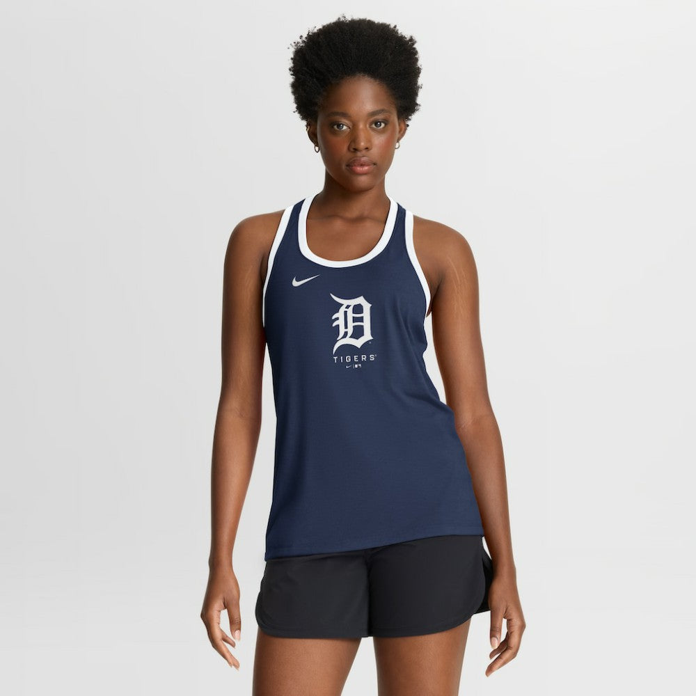 Detroit Tigers Nike Women's Tri-Blend Dri-FIT Racerback Tank Top - Navy Tanks