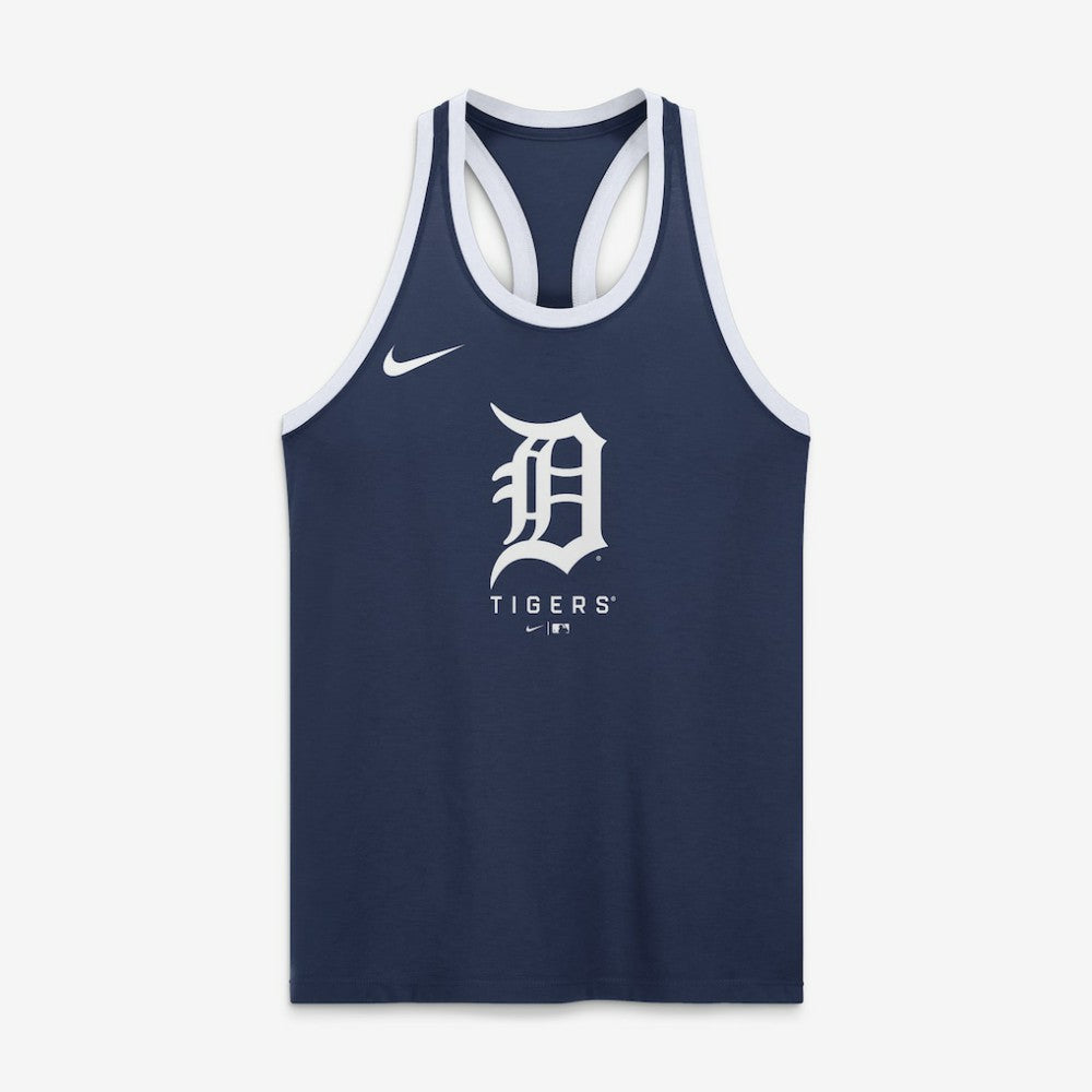 Detroit Tigers Nike Women's Tri-Blend Dri-FIT Racerback Tank Top - Navy Tanks