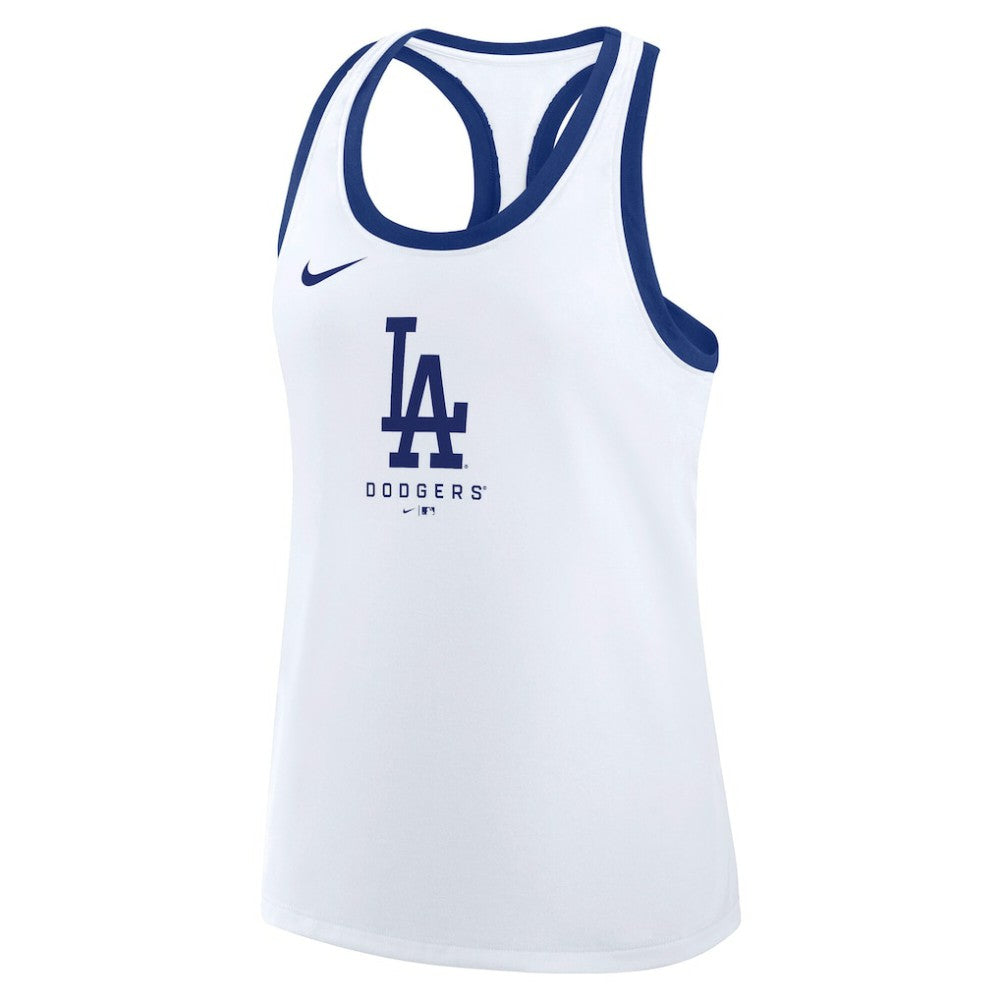 Los Angeles Dodgers Nike Women's Tri-Blend Dri-FIT Racerback Tank Top - White Tanks