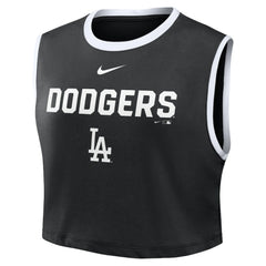 Los Angeles Dodgers Nike Women's Primetime Loose Dri-FIT Cropped Tank Top - Black Tanks