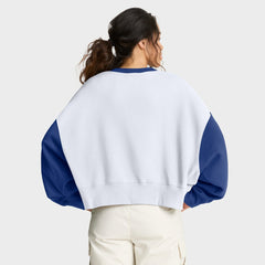 Los Angeles Dodgers Nike Women's Oversized High Hip Fleece Sweatshirt - White/Royal Sweatshirts