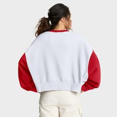 Philadelphia Phillies Nike Women's Oversized High Hip Fleece Sweatshirt - White/Red Sweatshirts