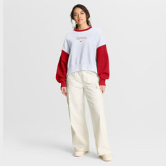 St. Louis Cardinals Nike Women's Oversized High Hip Fleece Sweatshirt - White/Red Sweatshirts