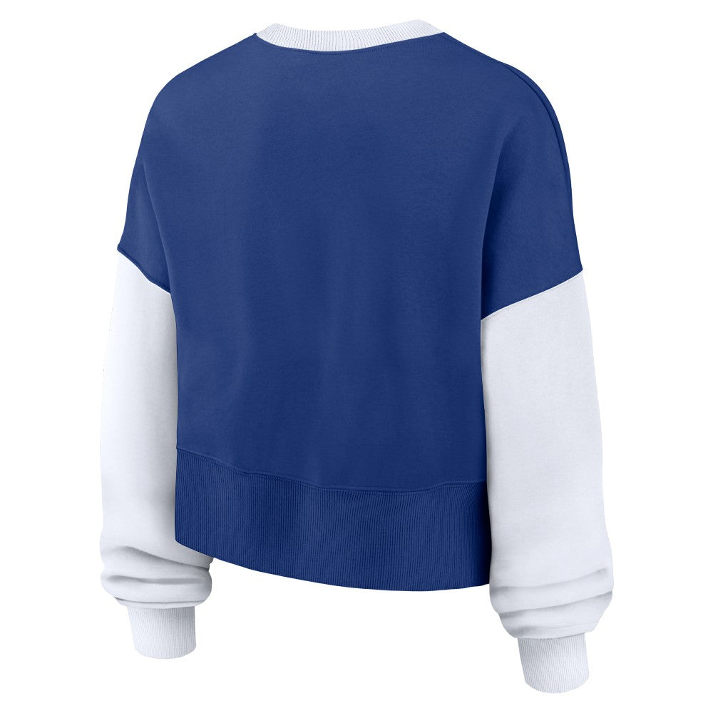 New York Mets Nike Women's Oversized High Hip Fleece Sweatshirt - Royal/White Sweatshirts