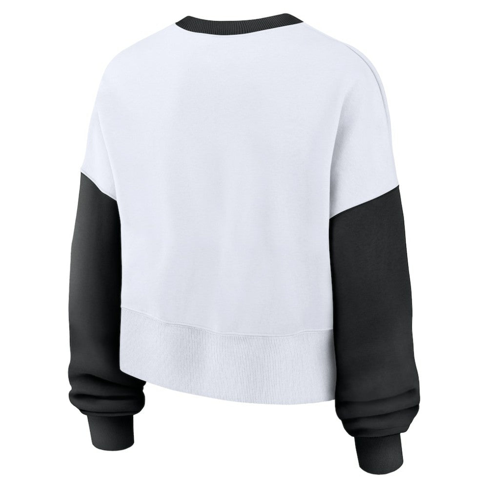San Francisco Giants Nike Women's Oversized High Hip Fleece Sweatshirt - White/Black Sweatshirts