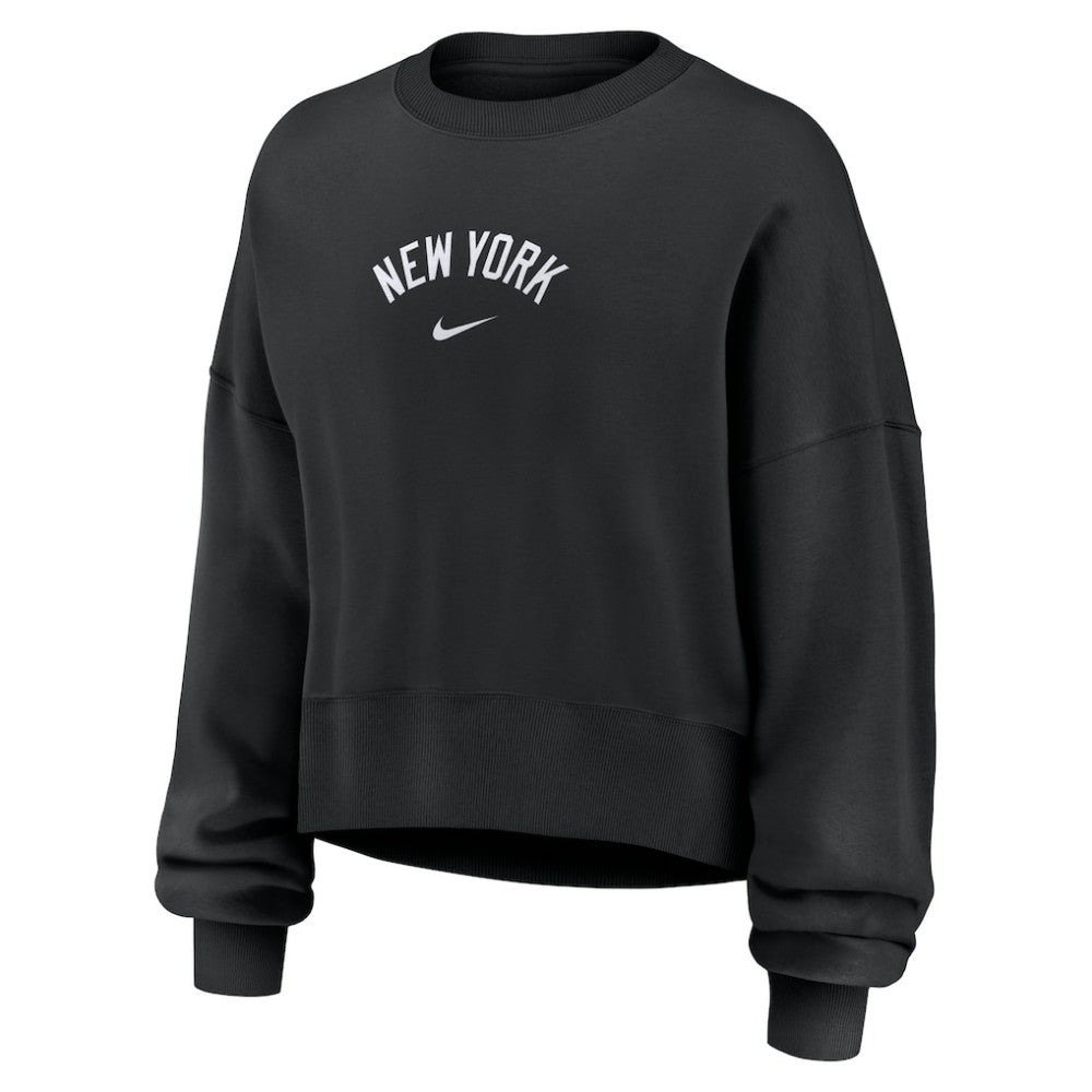New York Yankees Nike Women's Oversized Primetime Sweatshirt - Black Sweatshirts