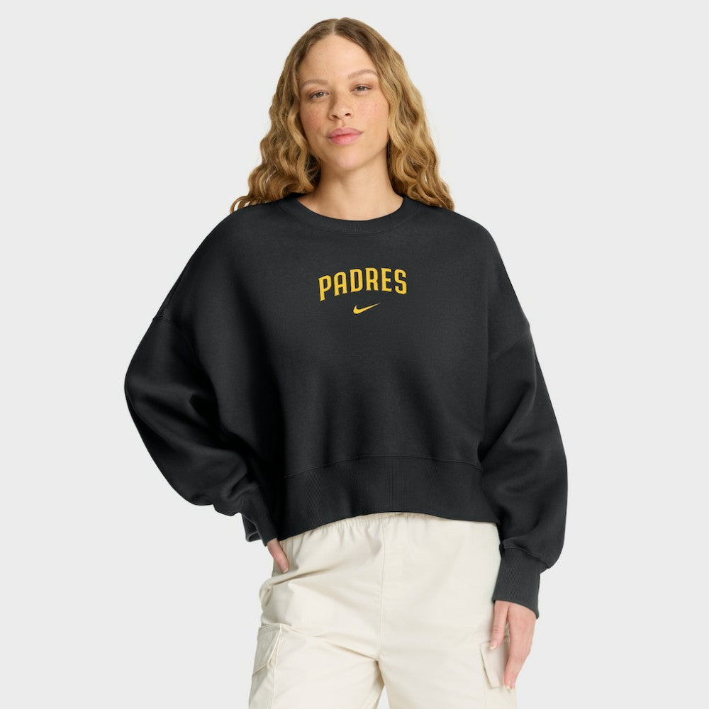 San Diego Padres Nike Women's Oversized Primetime Sweatshirt - Black Sweatshirts