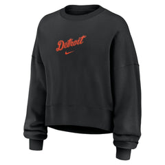Detroit Tigers Nike Women's Oversized Primetime Sweatshirt - Black Sweatshirts