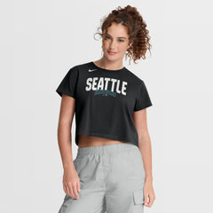 Seattle Mariners Nike Women's Mod Cropped T-Shirt - Black T-shirts