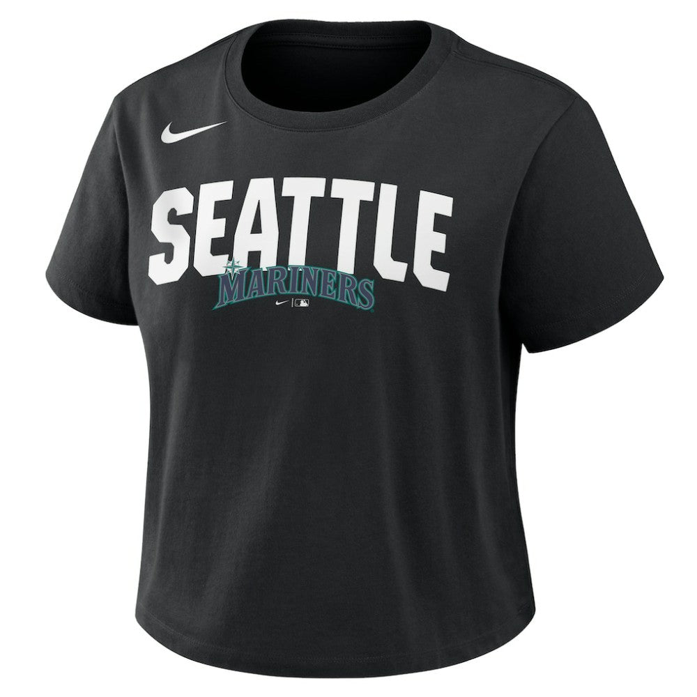 Seattle Mariners Nike Women's Mod Cropped T-Shirt - Black T-shirts