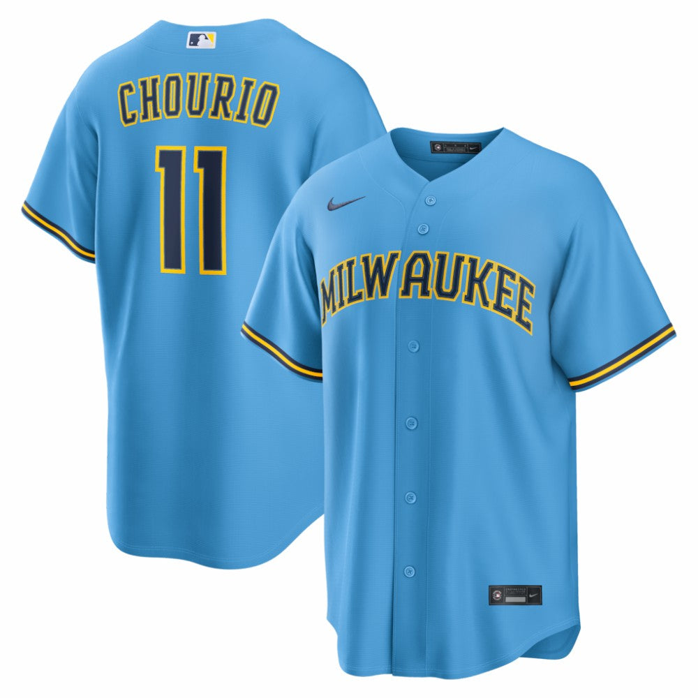 Jackson Chourio Milwaukee Brewers Nike Road Replica Jersey - Light Blue Jerseys