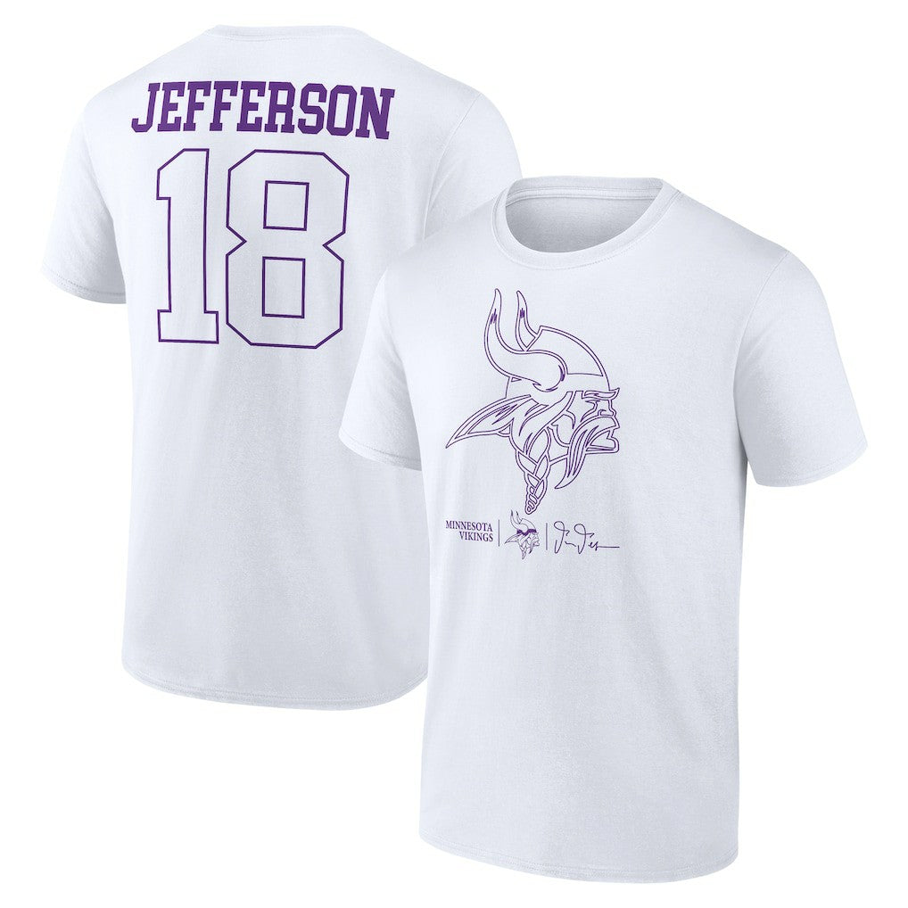 Justin Jefferson Minnesota Vikings Tonal Name & Number T-Shirt White