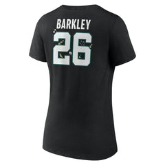 Saquon Barkley Philadelphia Eagles Women's Floral Name & Number V-Neck T-Shirt Black