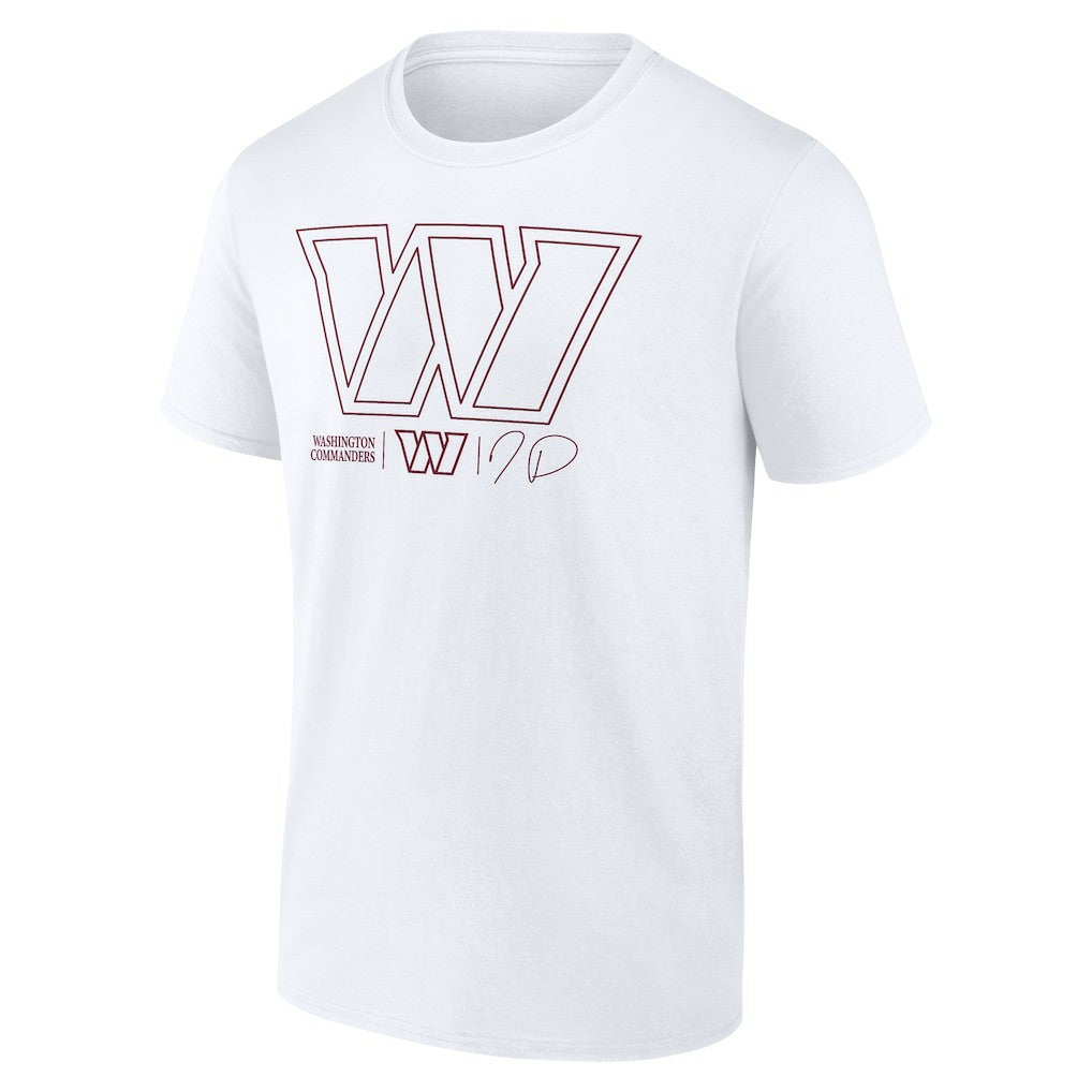 Jayden Daniels Washington Commanders Tonal Name & Number T-Shirt White