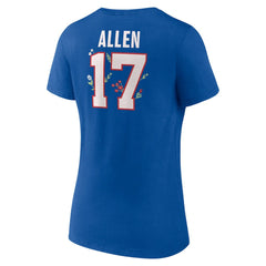Josh Allen Buffalo Bills Women's Floral Name & Number V-Neck T-Shirt Royal