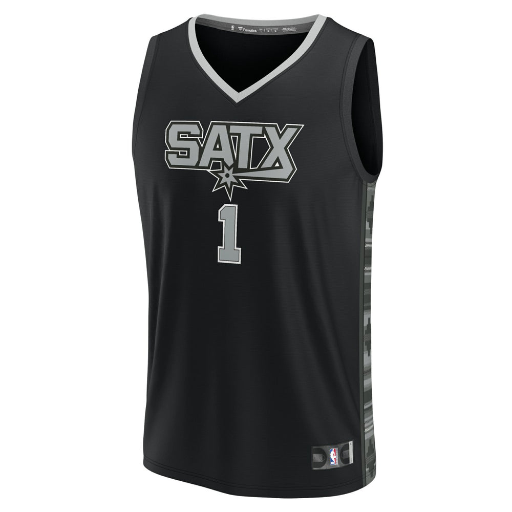 Victor Wembanyama San Antonio Spurs Fast Break Replica Player Jersey Statement Edition Black