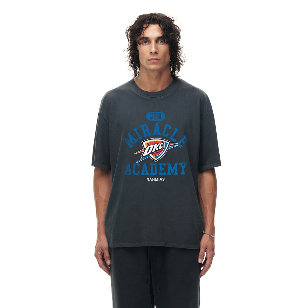 Oklahoma City Thunder Unisex Miracle Academy x NBA Collection Vintage Boxy T-shirt Heather Black