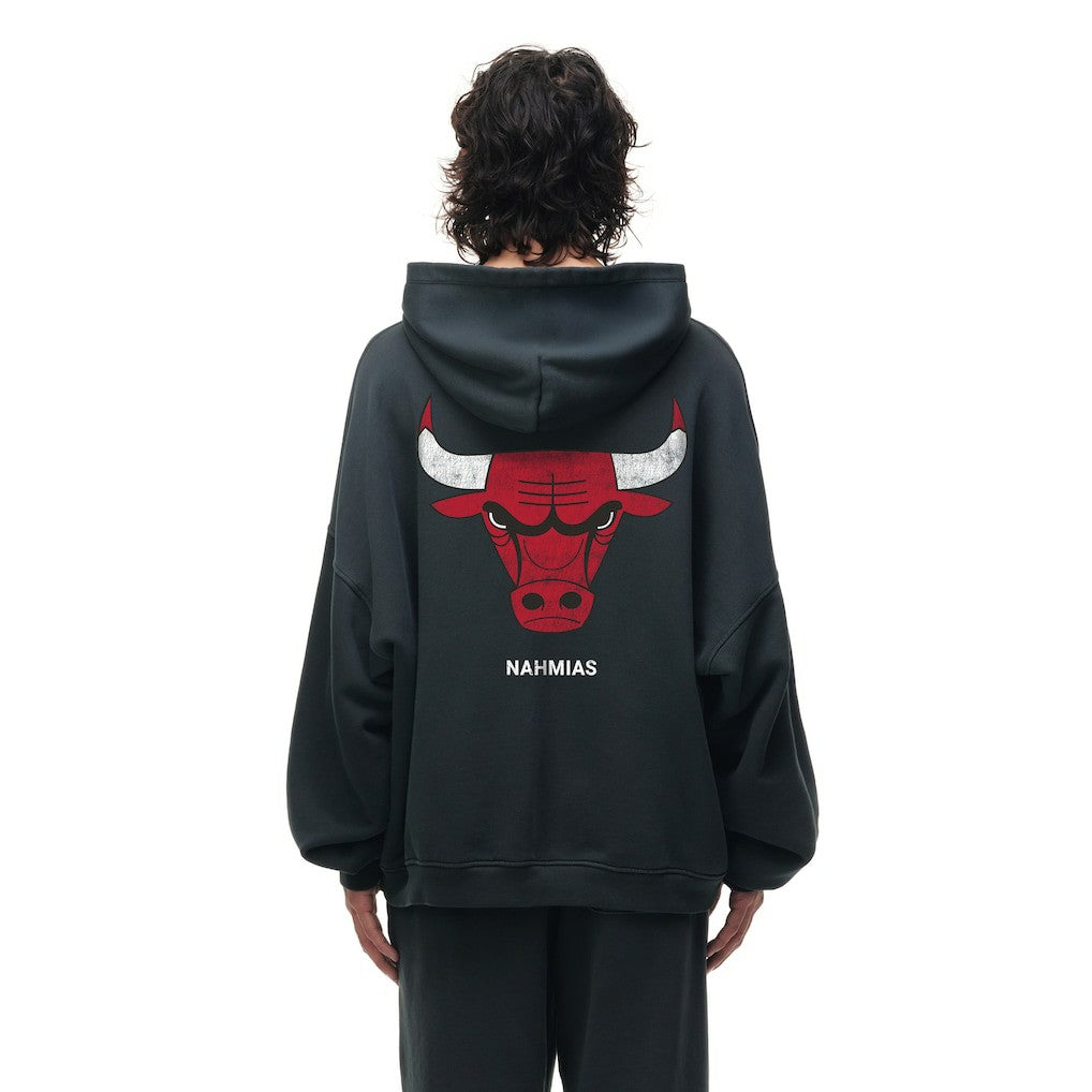 Chicago Bulls Unisex Miracle Academy x NBA Collection Vintage Sunfade Hoodie Heather Black