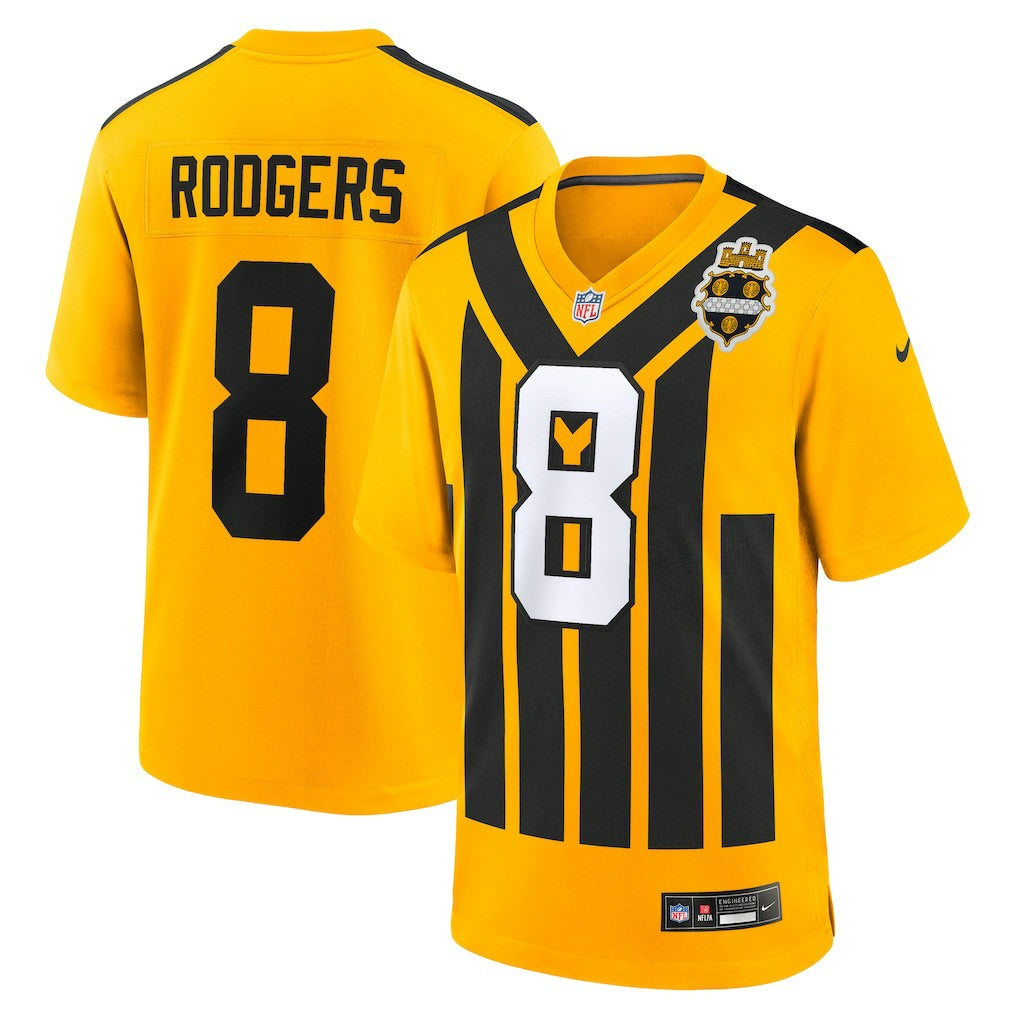 Aaron Rodgers Pittsburgh Steelers Alternate 1933 Throwback Game Jersey Gold